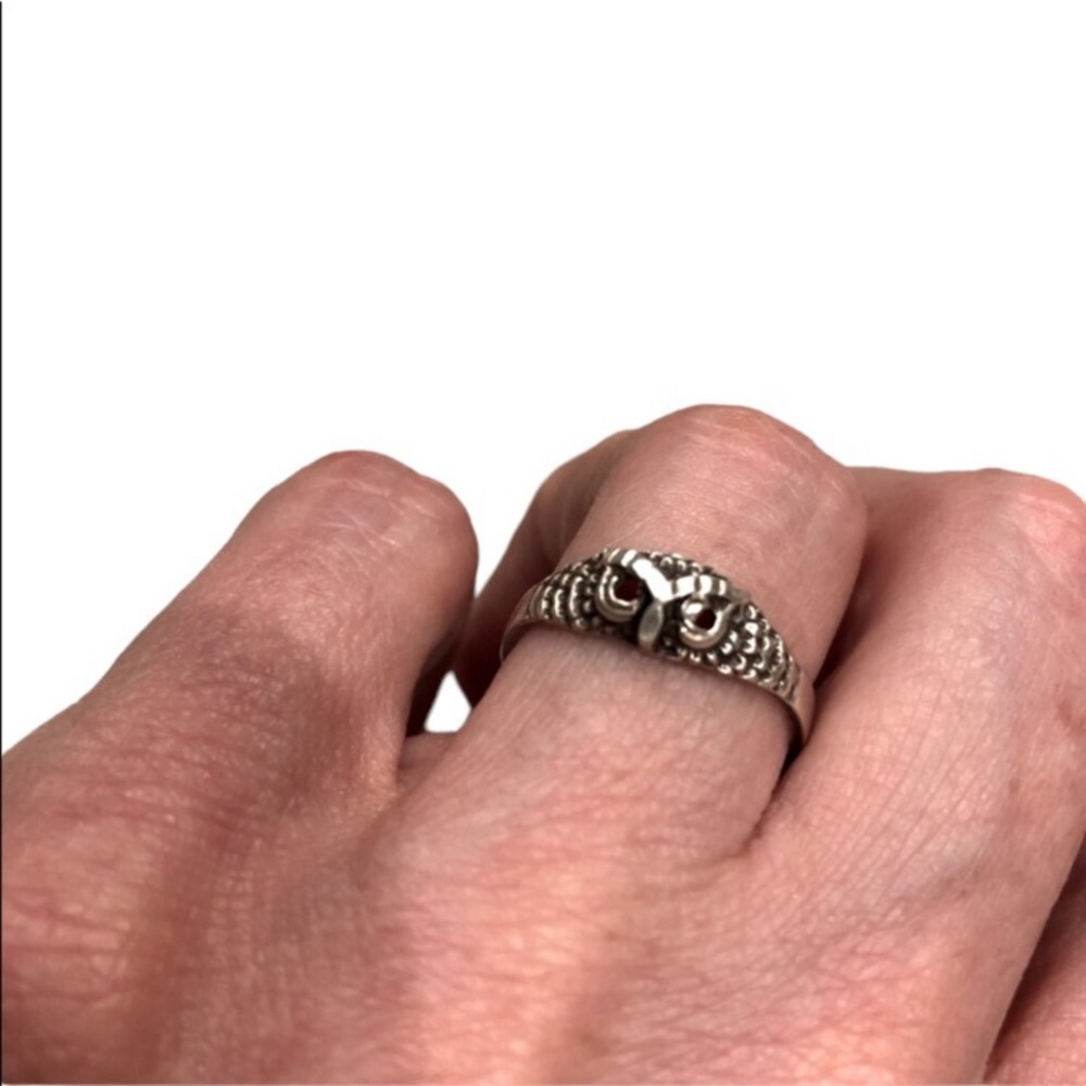 Sterling 925 Owl Eyes Ring - Picture 2 of 7